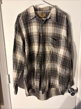 Unknown Brand Men's Brown & Cream Plaid Button-Down Shirt